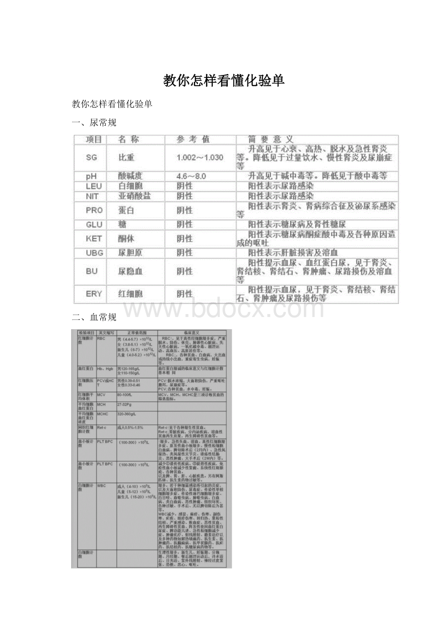 教你怎样看懂化验单.docx_第1页