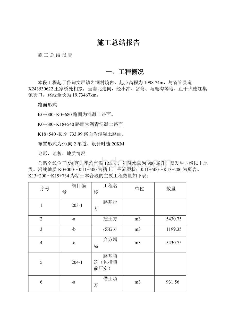 施工总结报告文档格式.docx