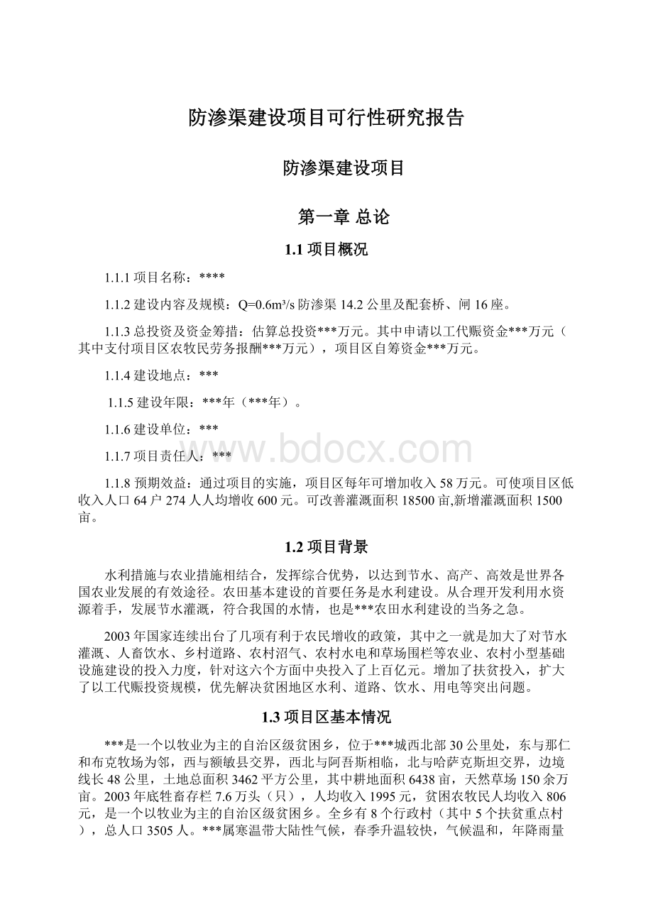 防渗渠建设项目可行性研究报告.docx