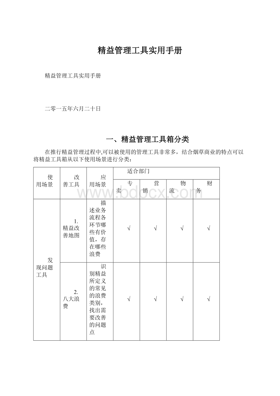 精益管理工具实用手册.docx