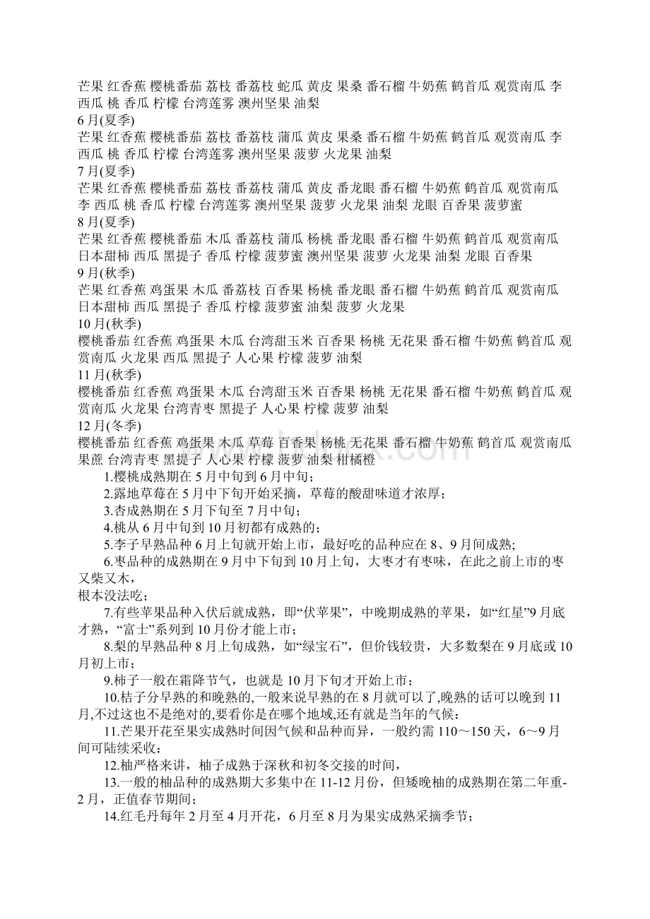 各个月份的时令蔬菜水果.docx_第2页