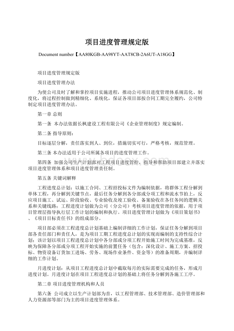 项目进度管理规定版Word下载.docx_第1页