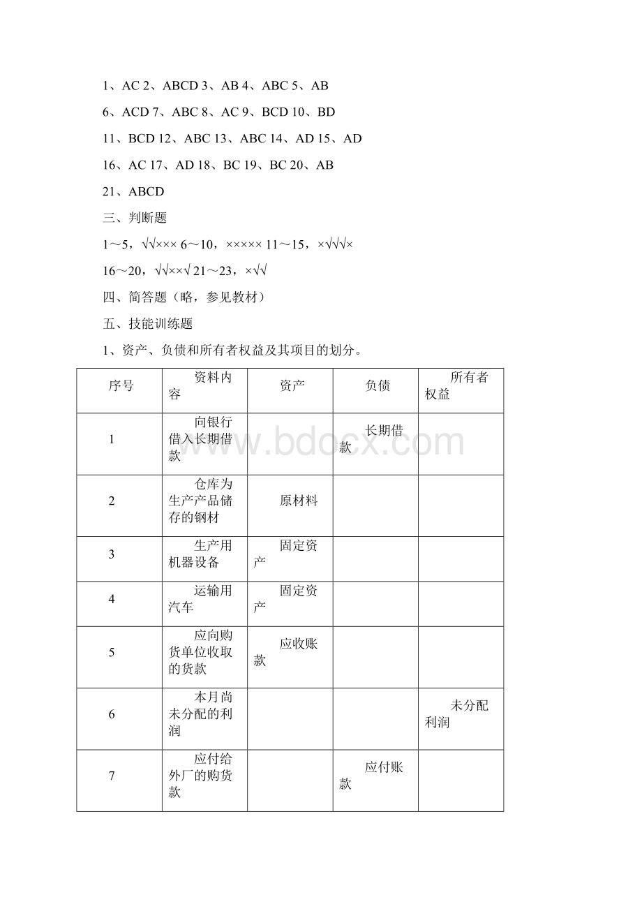 《基础会计》课后练习参考答案Word下载.docx_第2页