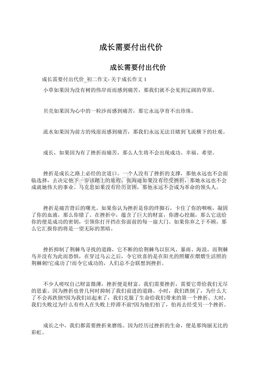 成长需要付出代价.docx