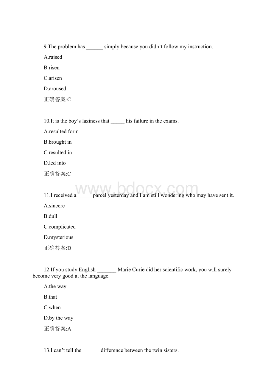 19春北理工《大学英语1》在线作业标准答案.docx_第3页