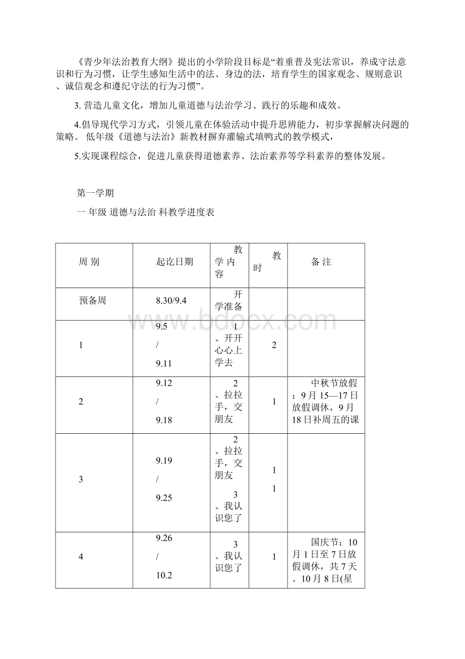 部编本人教版本一年级道德与法治上册教学计划及全册教案 优质Word下载.docx_第3页