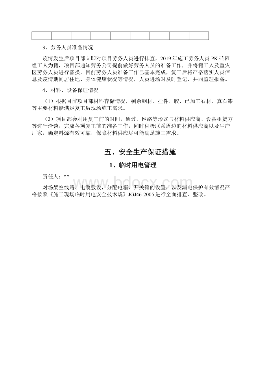 防疫期间复工施工专项方案与应急处置预案Word格式.docx_第3页