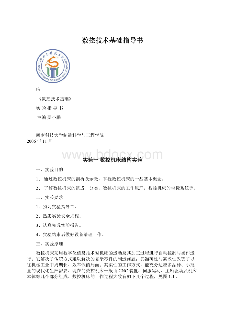 数控技术基础指导书Word下载.docx