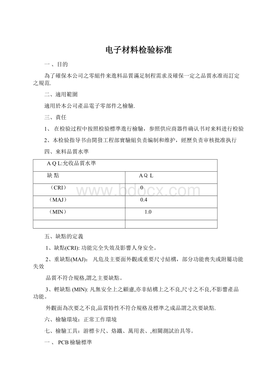 电子材料检验标准Word下载.docx_第1页