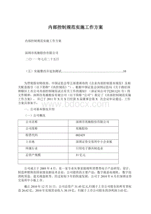 内部控制规范实施工作方案文档格式.docx