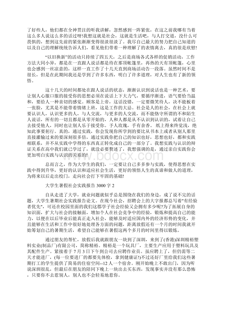 大学生暑假社会实践报告3000字6篇Word文档下载推荐.docx_第3页