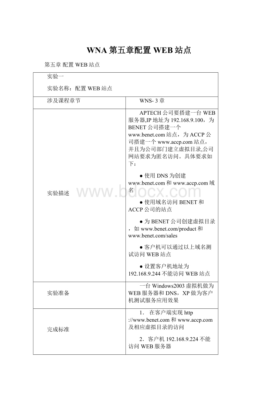 WNA第五章配置WEB站点.docx