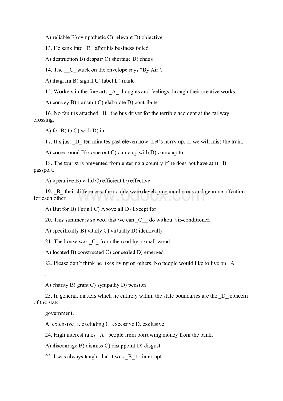 大学英语选择题Word格式文档下载.docx_第2页