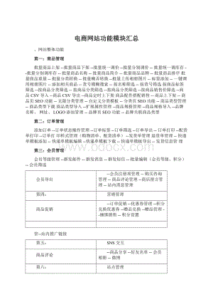 电商网站功能模块汇总.docx