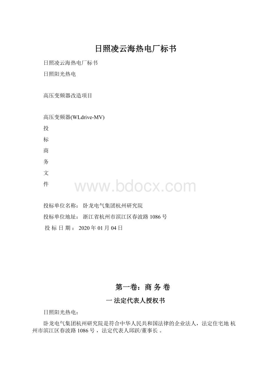 日照凌云海热电厂标书.docx_第1页