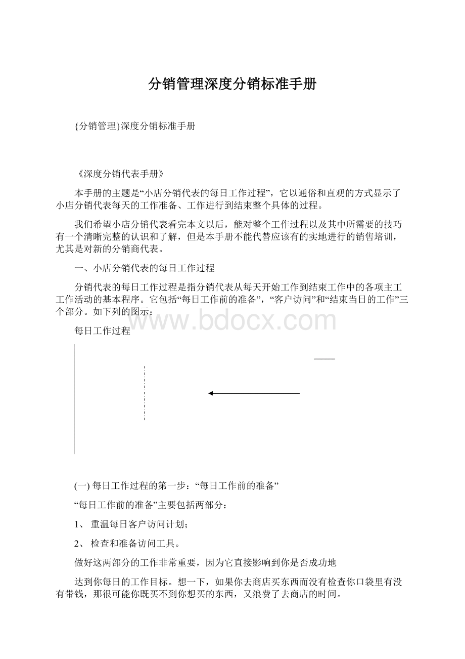 分销管理深度分销标准手册Word文档下载推荐.docx_第1页