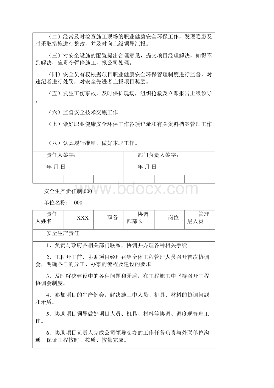 各岗位安全生产责任制表格.docx_第2页