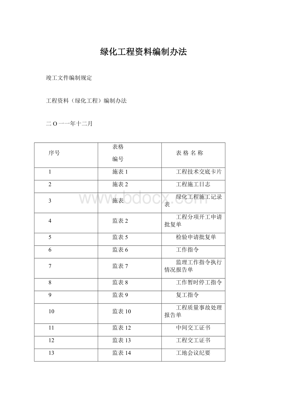 绿化工程资料编制办法.docx