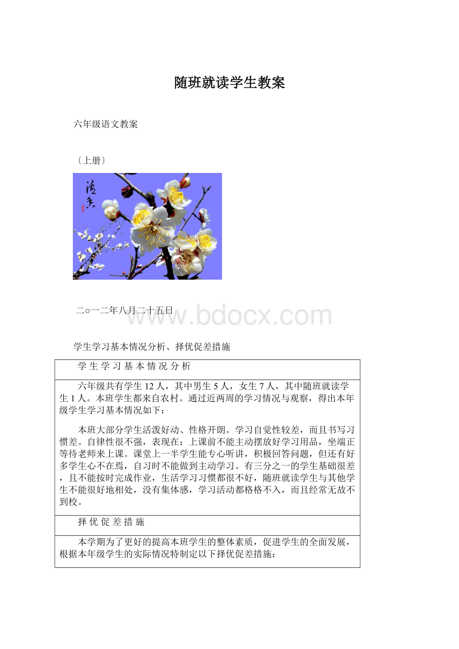 随班就读学生教案.docx