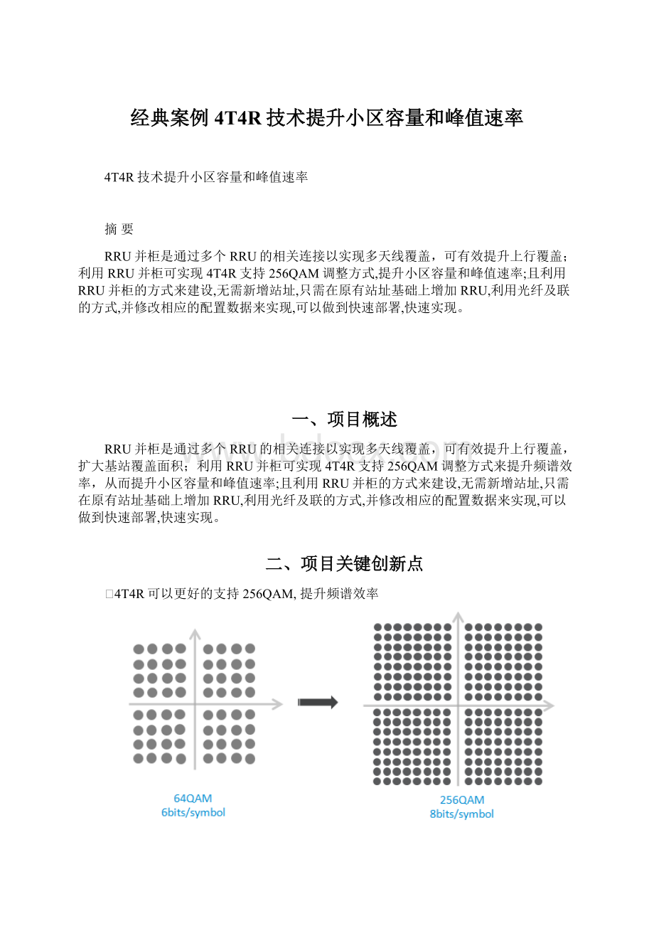 经典案例4T4R技术提升小区容量和峰值速率Word文档下载推荐.docx_第1页