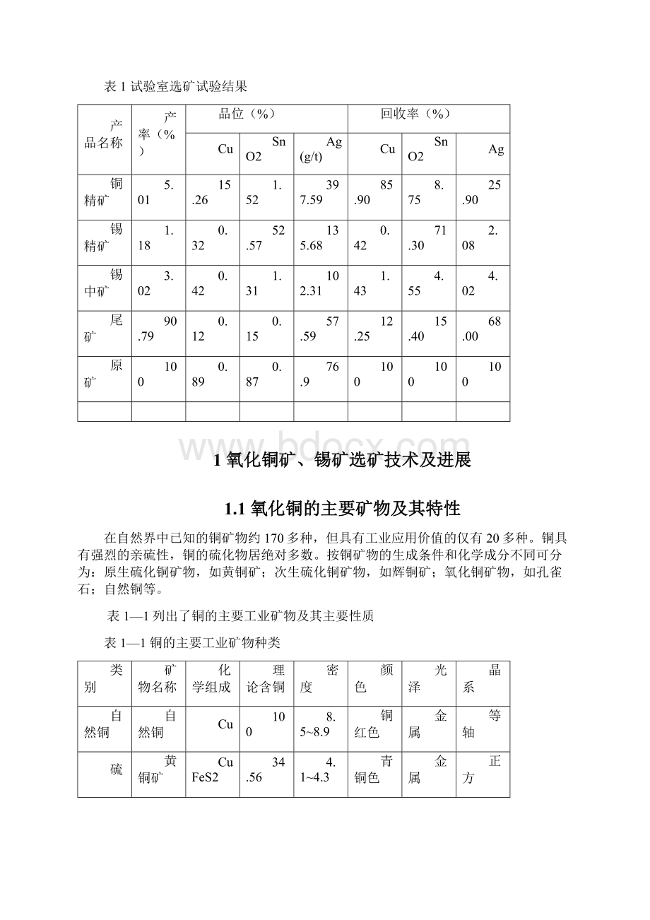 1 哈萨克斯坦氧化铜锡矿试验报告Word格式文档下载.docx_第2页