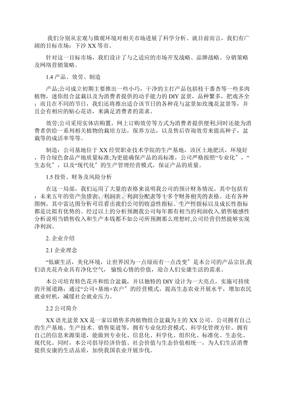 盆景创业项目实施计划书.docx_第2页