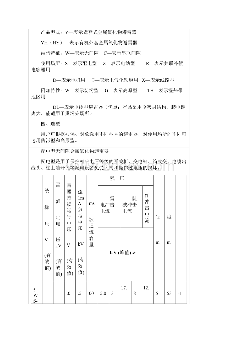 27不同用途氧化物避雷器选型Word文档下载推荐.docx_第2页