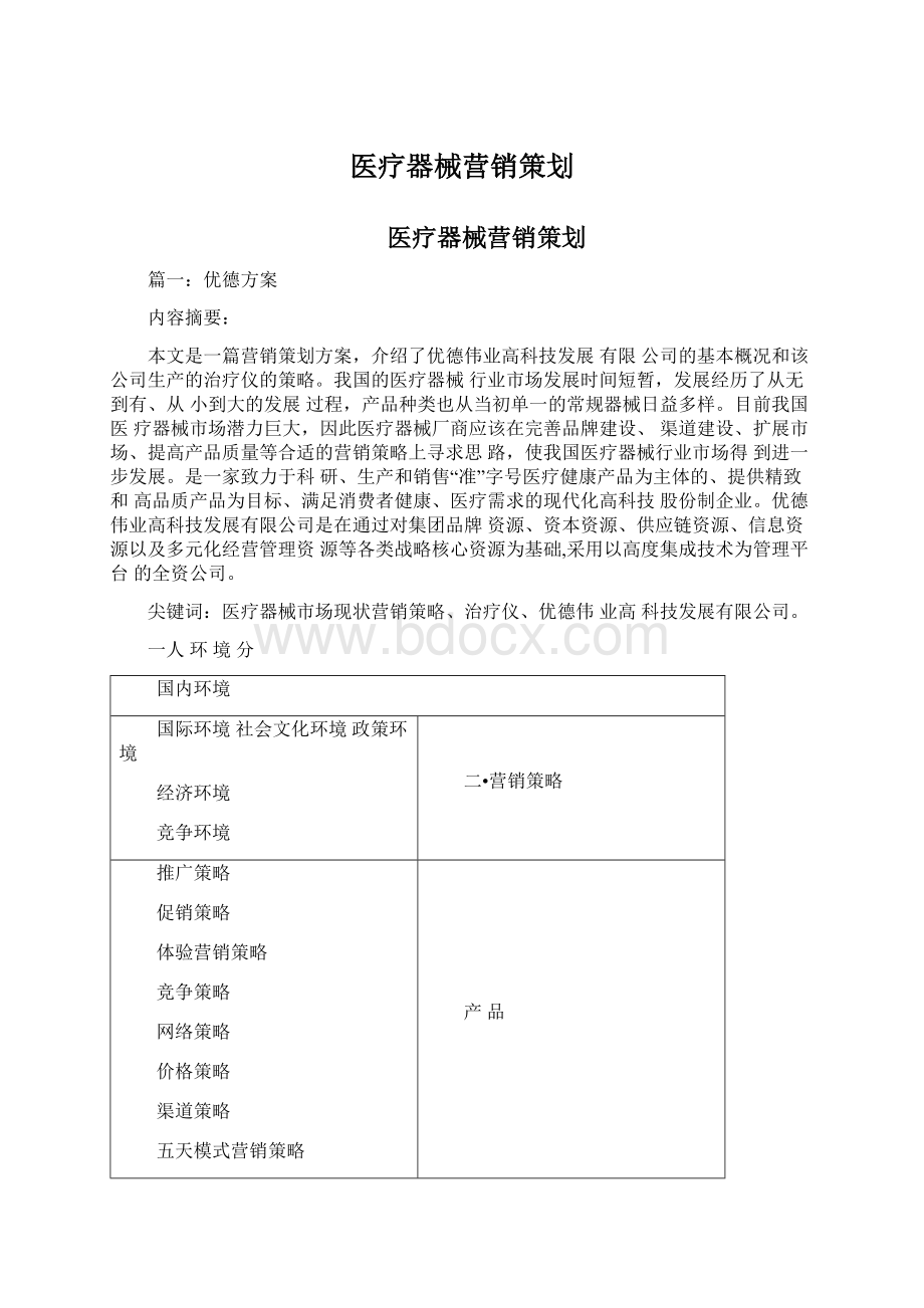 医疗器械营销策划文档格式.docx_第1页