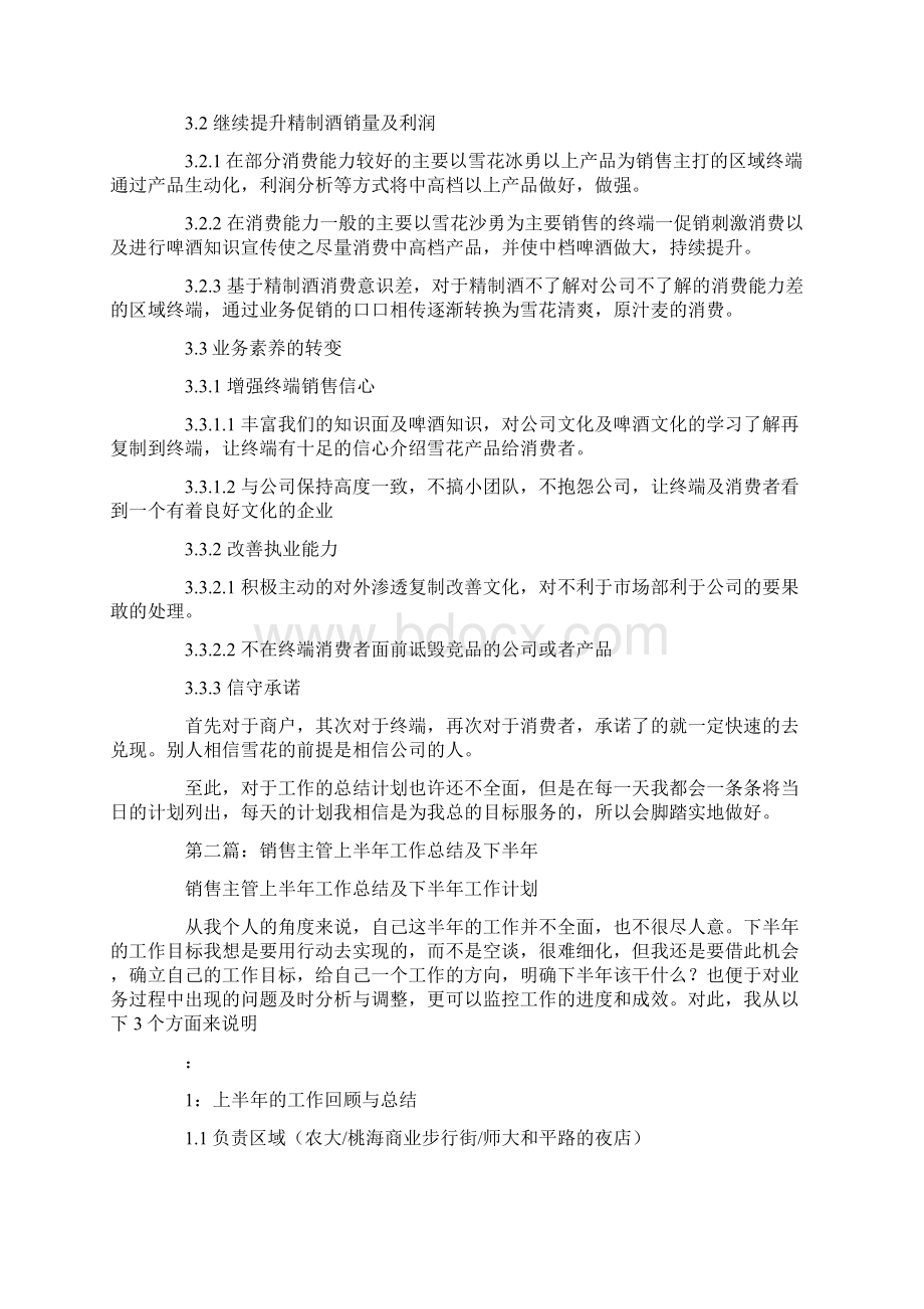 销售主管上半年工作总结及下半年工作计划最新Word文档下载推荐.docx_第3页