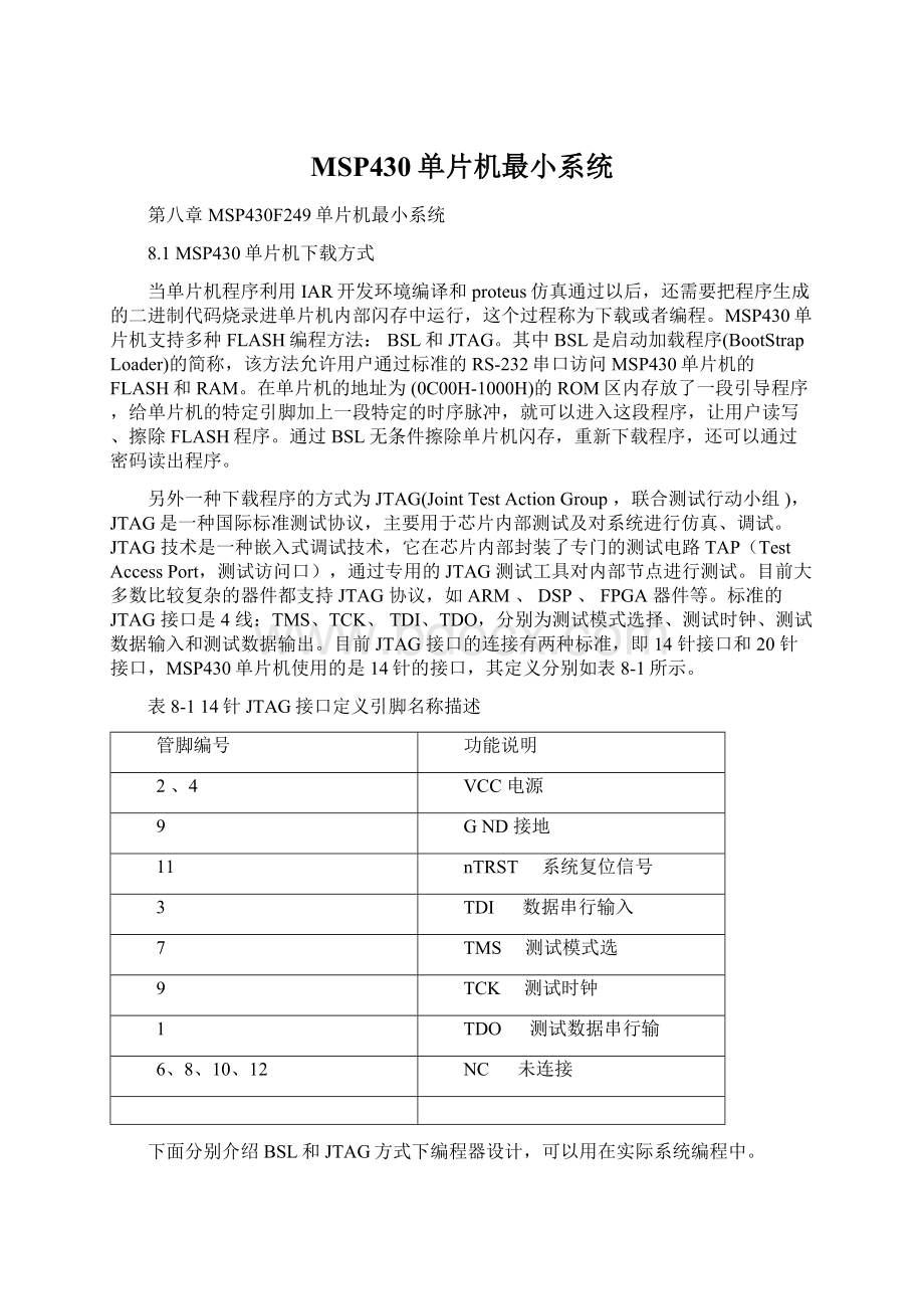 MSP430单片机最小系统Word下载.docx