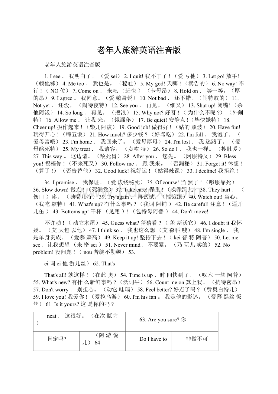 老年人旅游英语注音版Word文档下载推荐.docx_第1页