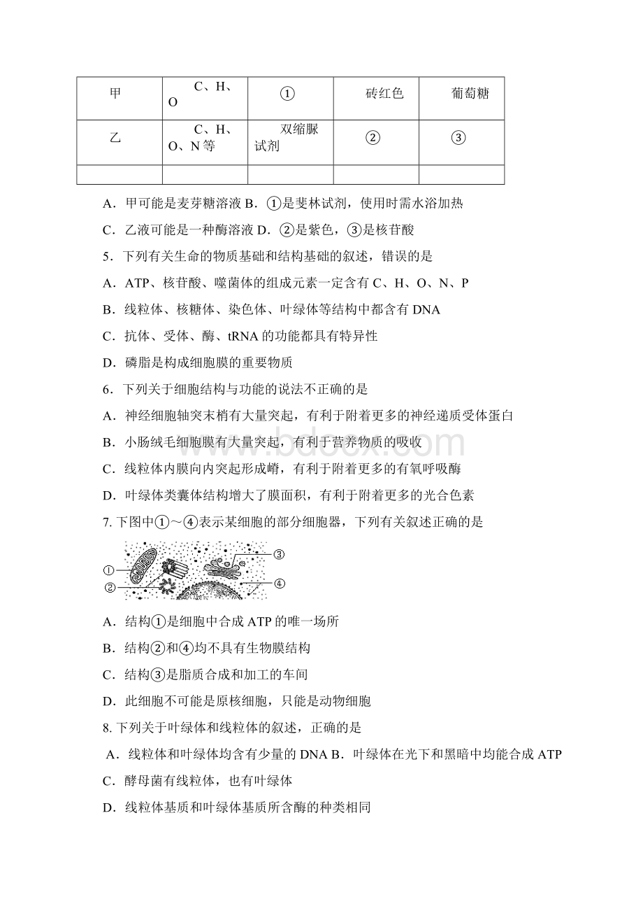 届湖南省浏阳醴陵攸县三校高三联考生物试题及答案Word格式.docx_第2页