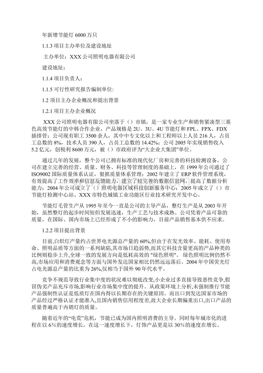 6000万支建设节能灯项目建设建议书.docx_第2页