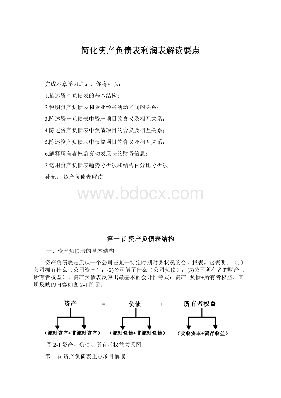 简化资产负债表利润表解读要点.docx