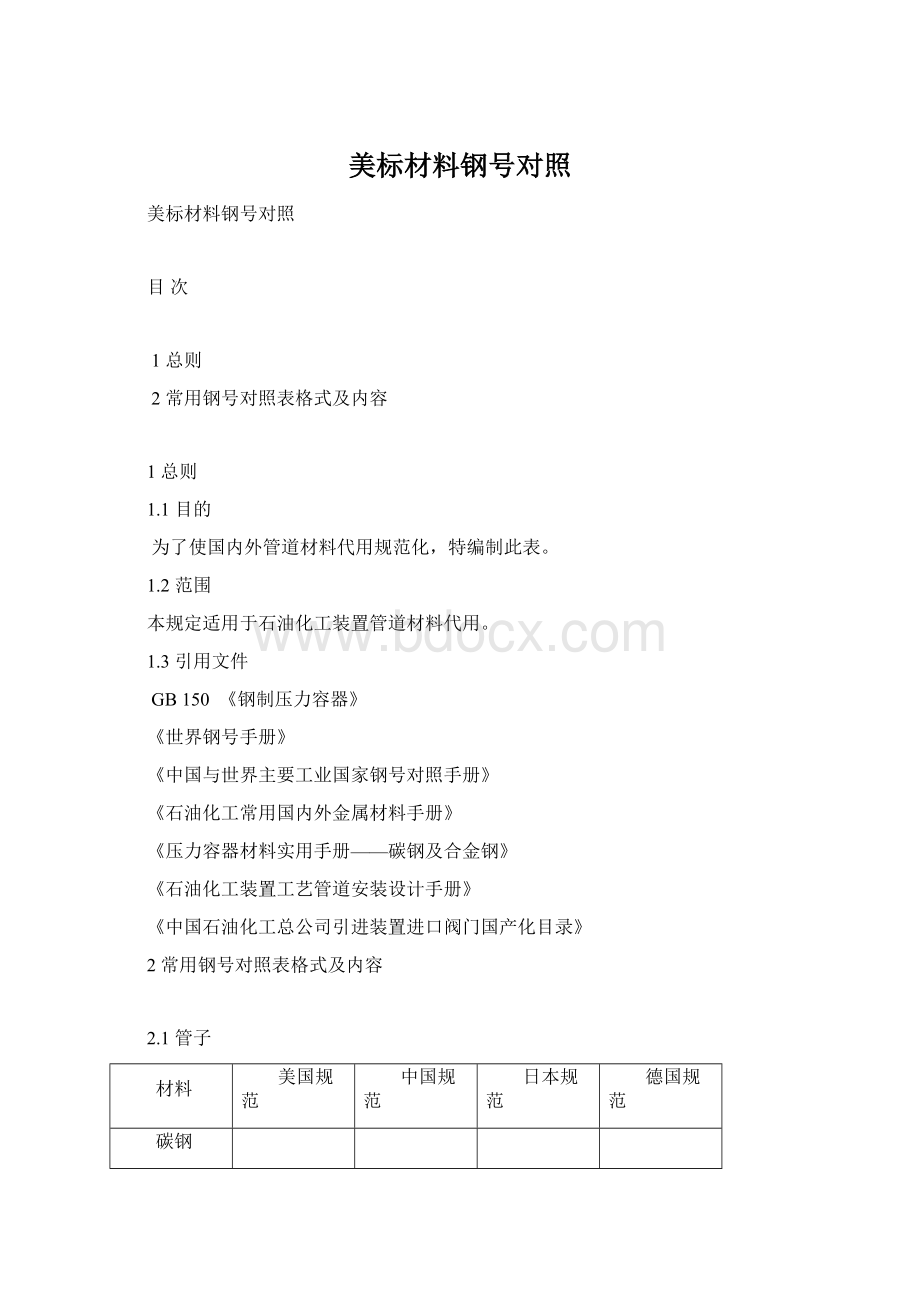 美标材料钢号对照Word文档下载推荐.docx_第1页