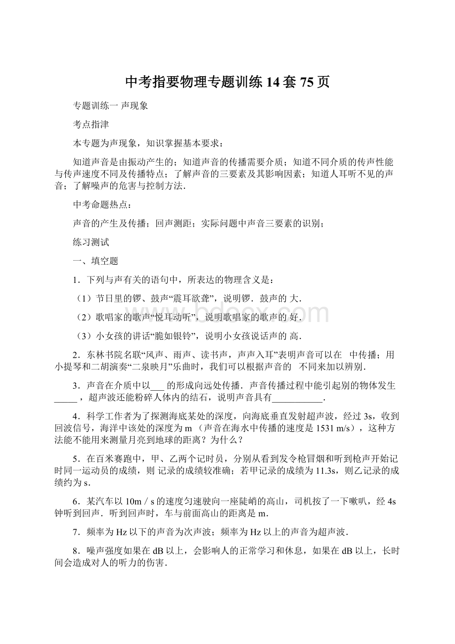 中考指要物理专题训练14套75页Word文件下载.docx_第1页