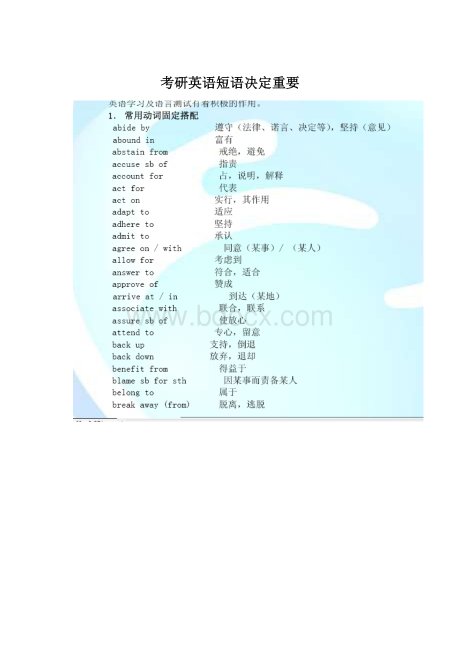 考研英语短语决定重要.docx