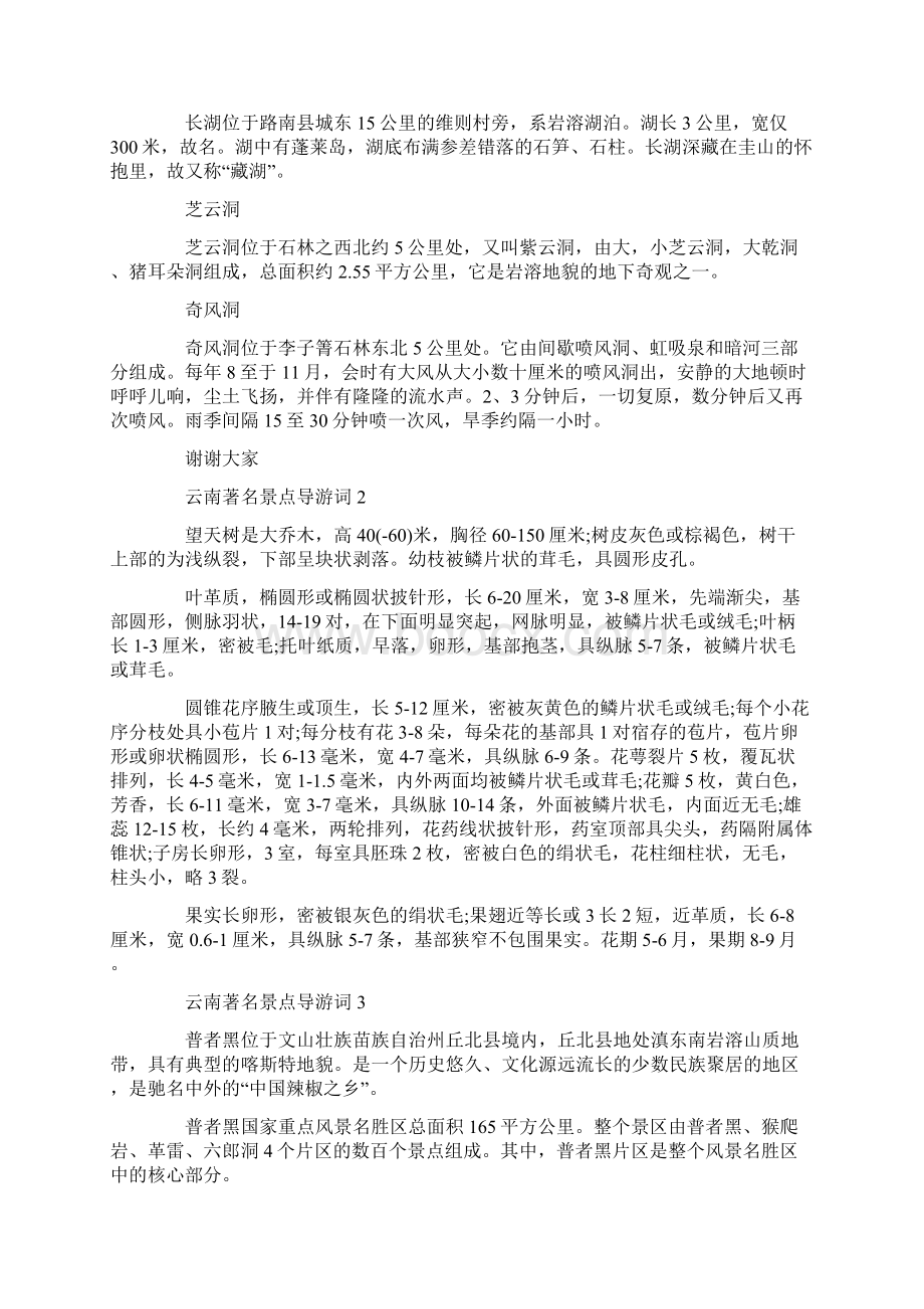 云南著名景点导游词5篇大全文档格式.docx_第2页