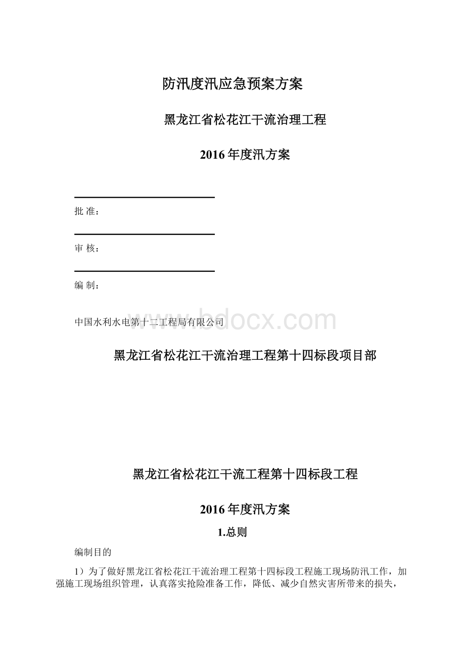 防汛度汛应急预案方案.docx