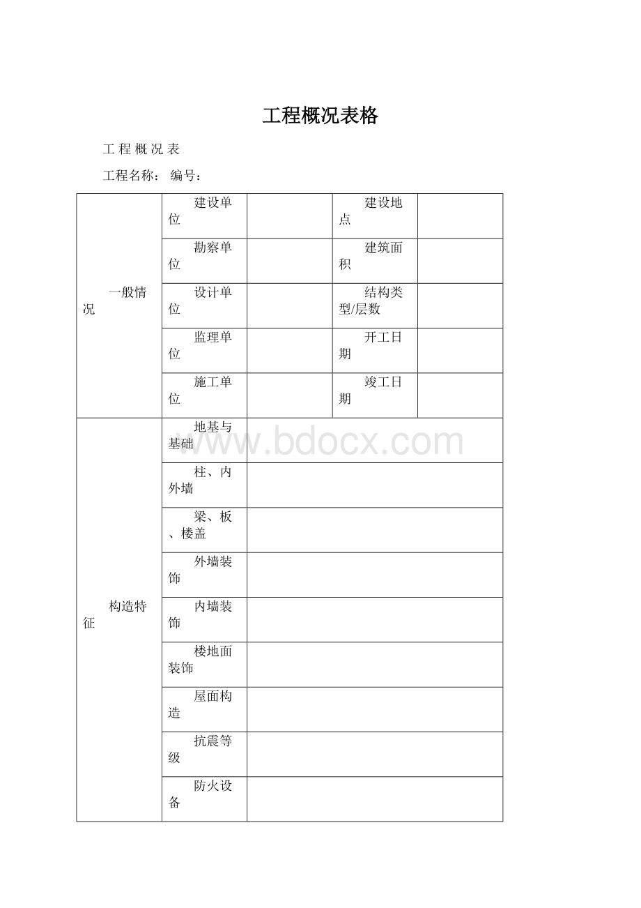 工程概况表格.docx_第1页