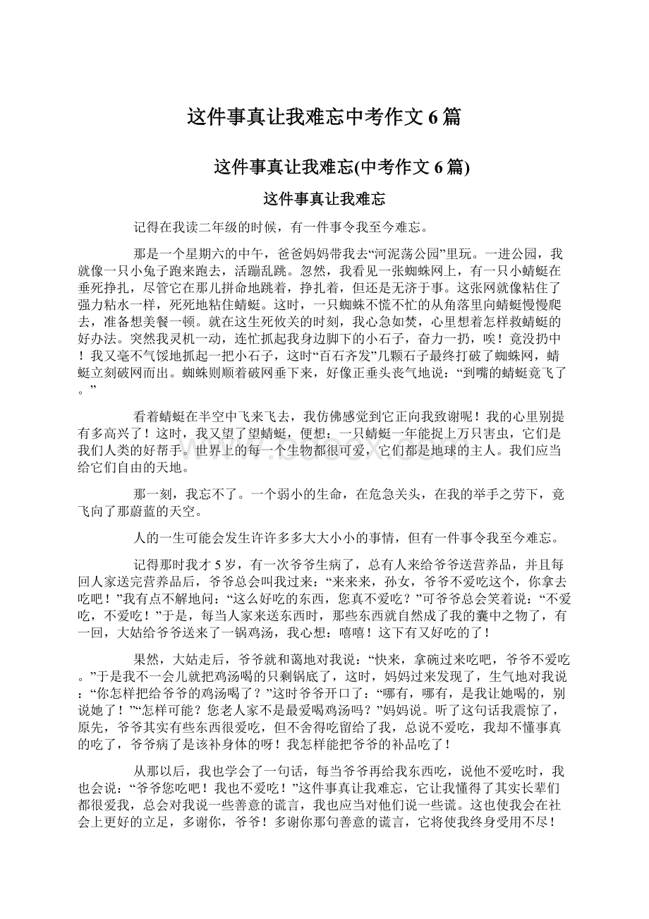 这件事真让我难忘中考作文6篇.docx