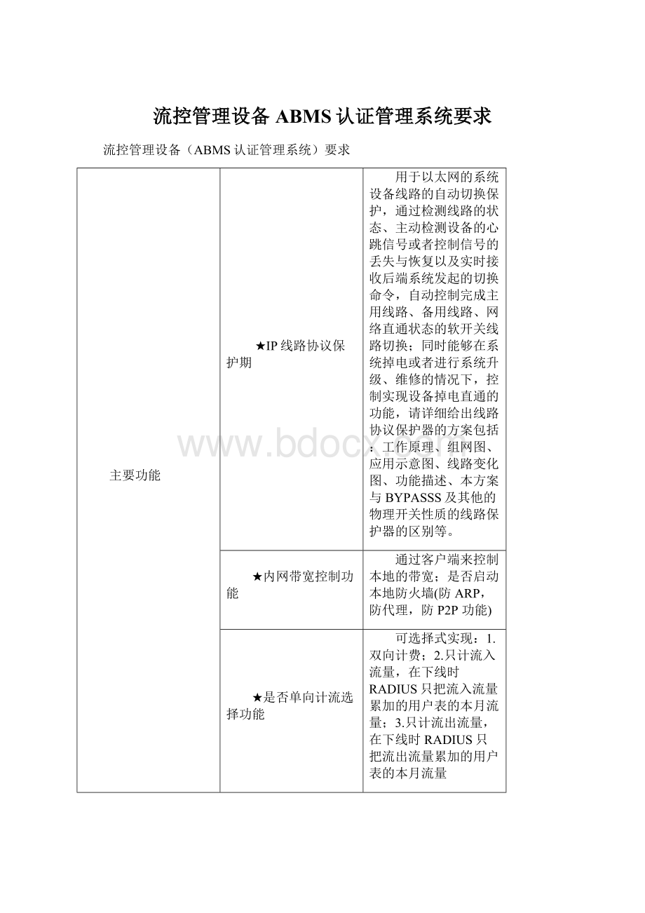 流控管理设备ABMS认证管理系统要求Word下载.docx_第1页