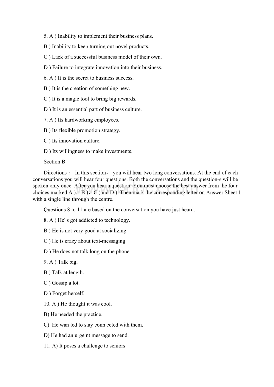 大学英语四级真题及答案.docx_第2页