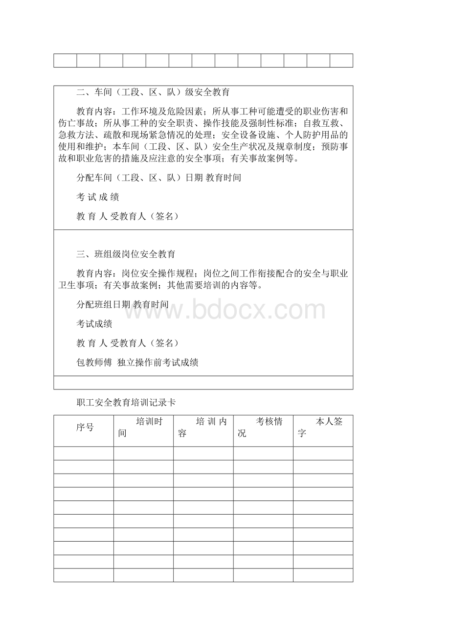 职工安全生产教育培训档案Word文件下载.docx_第2页