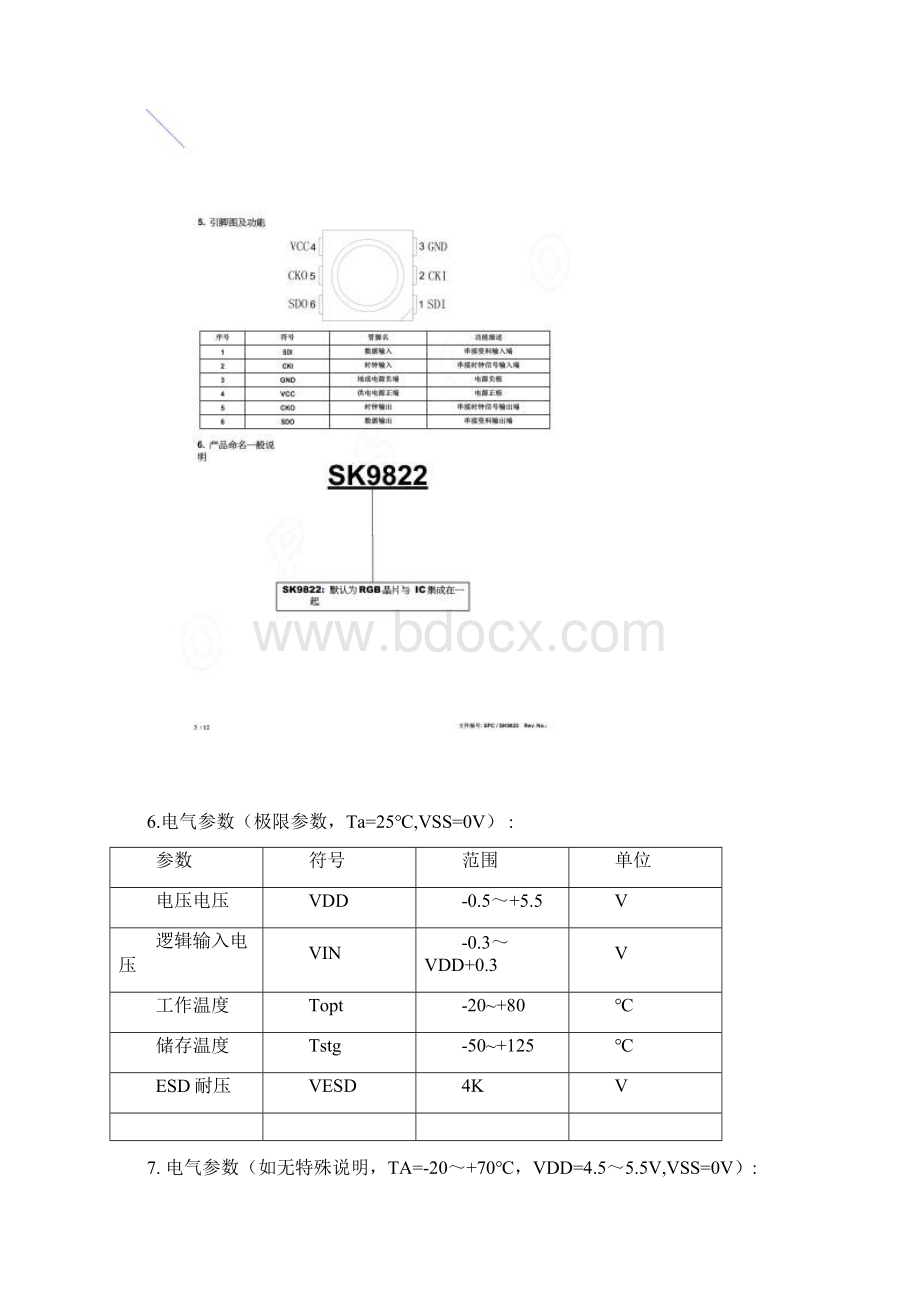 SK9822双信号传输灯珠规格书Word格式.docx_第3页