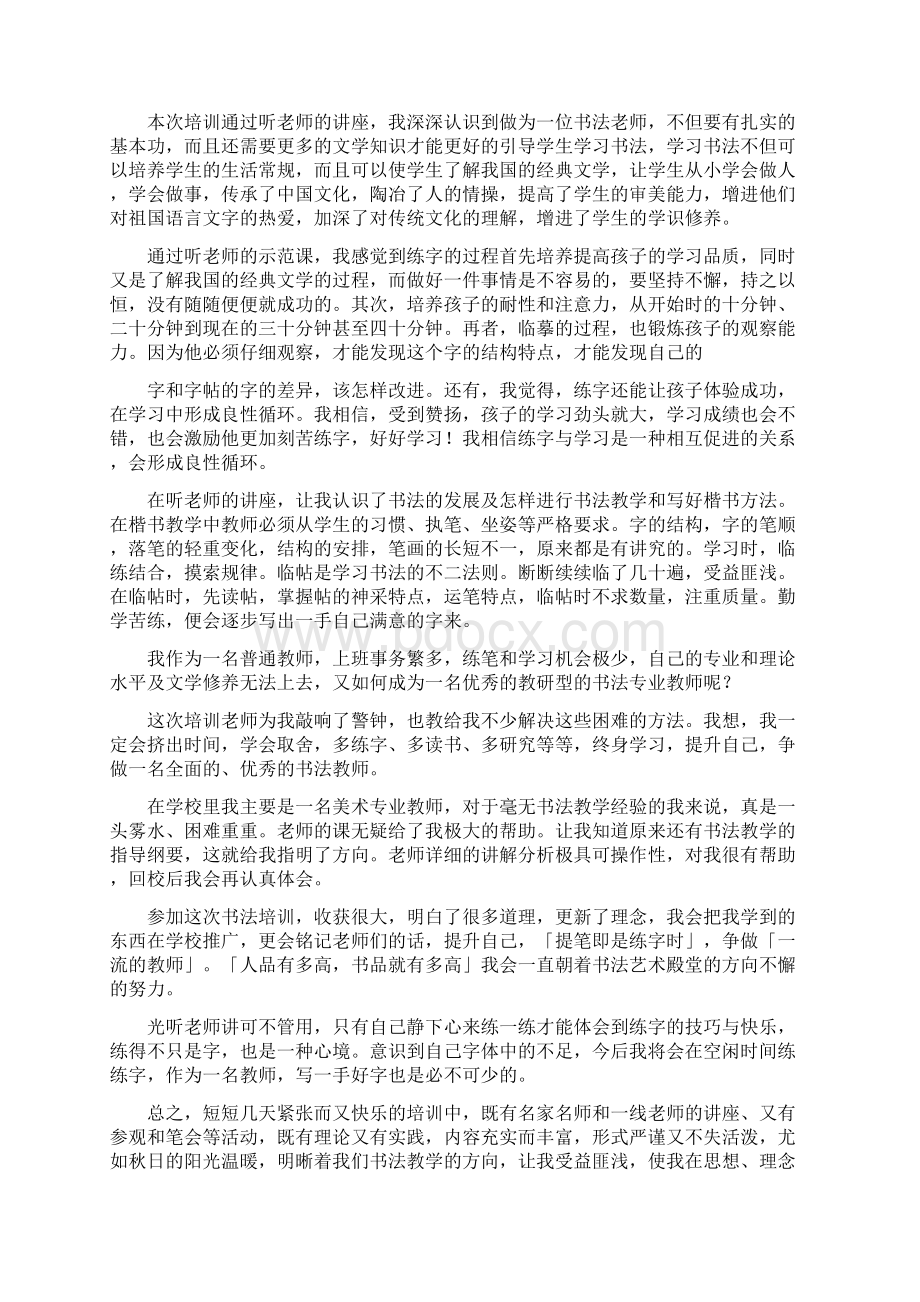 书法教学培训总结.docx_第3页