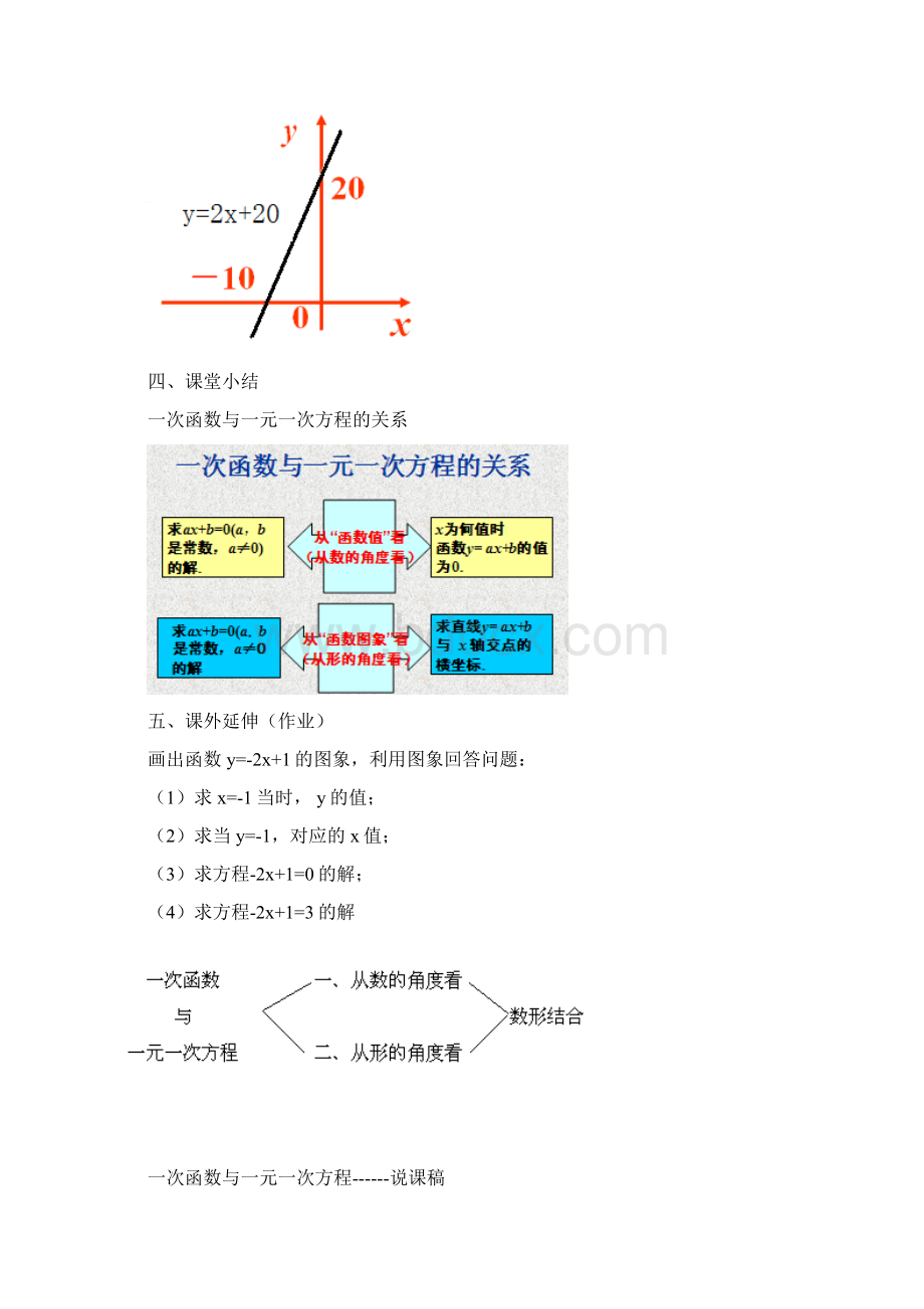 一次函数与一元一次方程教学设计Word格式文档下载.docx_第3页