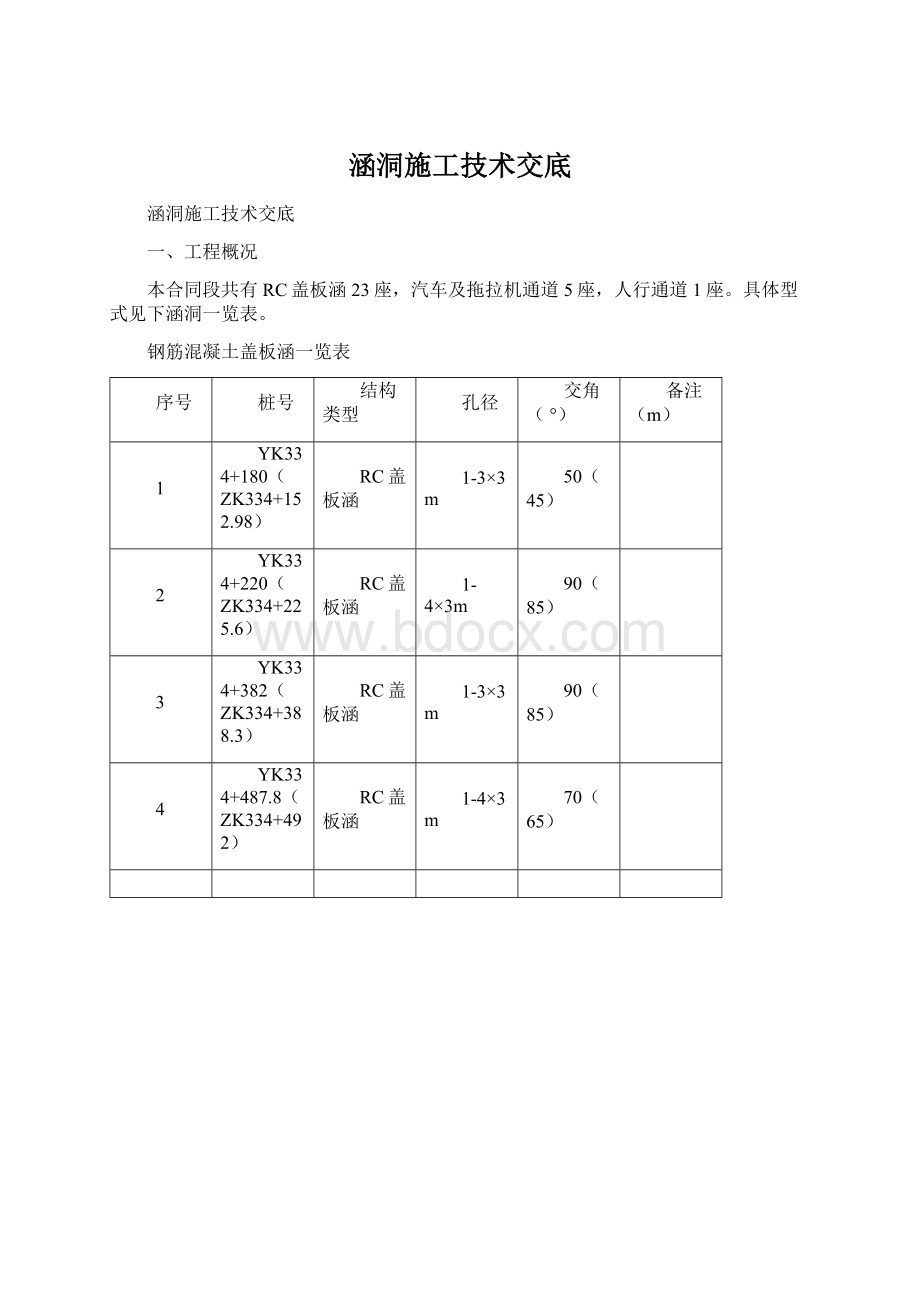 涵洞施工技术交底.docx