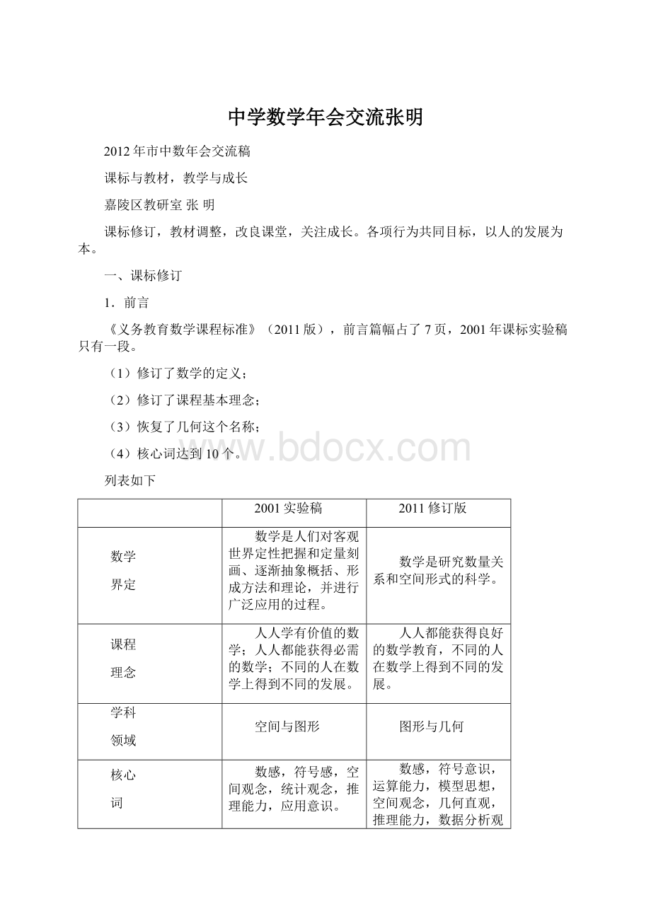 中学数学年会交流张明.docx