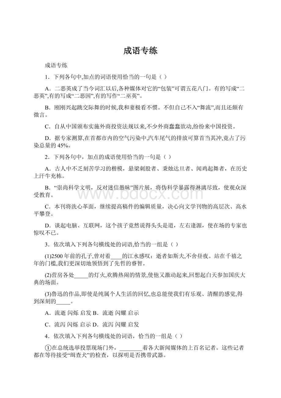 成语专练Word文档下载推荐.docx